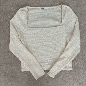 Elodie square neck cream Long Sleeve Top